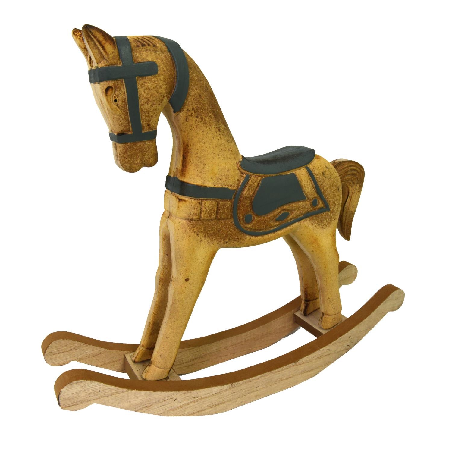 Cavallo a Dondolo, Legno, Verde e Marrone, 38x5x33,5cm – Papee Home
